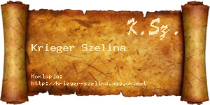 Krieger Szelina névjegykártya